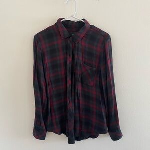 Rails Black and Red Casual Button Down Shirt